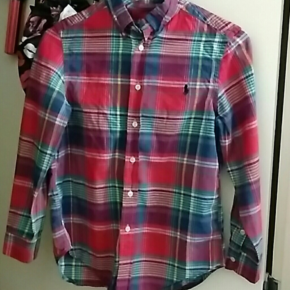 Kids Polo Plaid Shirt